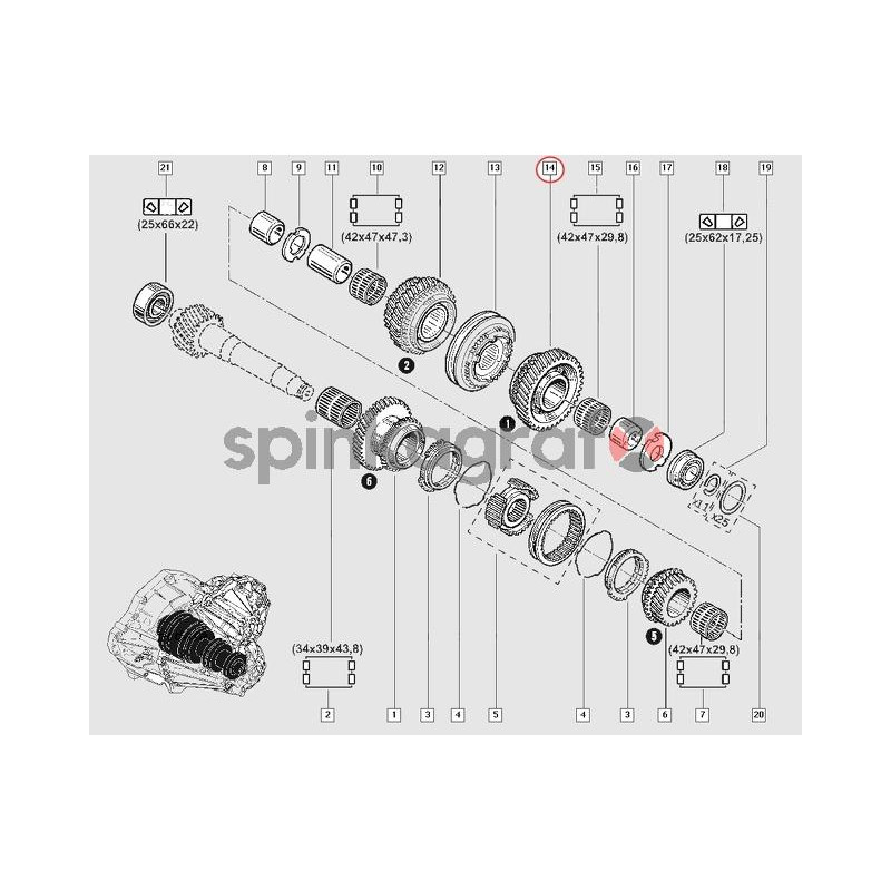 Koło zębate skrzyni RENAULT 8200435121 | RENAULT MASTER III SKRZYNIA PF6