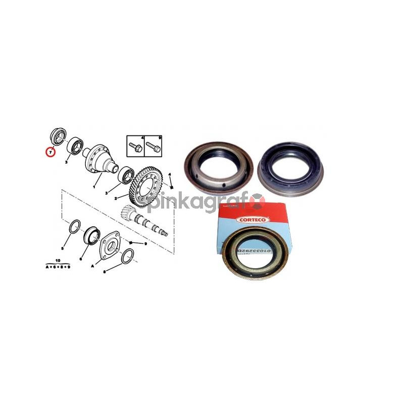 Uszczelniacz półosi CORTECO 01033292B | 35x54,85/61,2x8,9/15,1 skrzyni biegów C546, M40, F40, M32 ( półosi prawy ), Citroen Jump Uszczelniacz półosi CORTECO 01033292B | 35x54,85/61,2x8,9/15,1 skrzyni biegów C546, M40, F40, M32 ( półosi prawy ), Citroen Jump