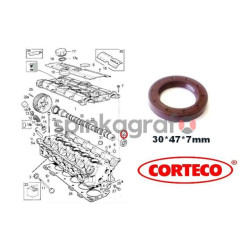 Uszczelniacz wałka rozrządu CORTECO 12001192B | Uszczelniacz 30x47x7 wałka rozrządu Renault; Citroen; Peugeot; Fiat; Ford; VW; A