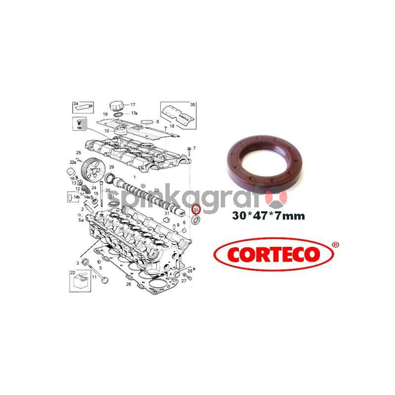 Uszczelniacz wałka rozrządu CORTECO 12001192B | Uszczelniacz 30x47x7 wałka rozrządu Renault; Citroen; Peugeot; Fiat; Ford; VW; A Uszczelniacz wałka rozrządu CORTECO 12001192B | Uszczelniacz 30x47x7 wałka rozrządu Renault; Citroen; Peugeot; Fiat; Ford; VW; A