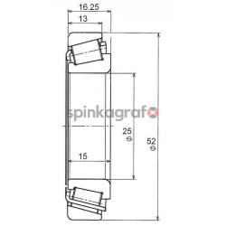 Łożysko skrzyni biegów NTN-SNR 30205.A | 25x52x16,25mm skrzyni biegów PF1,PF6,PK5,PK6 wałka głównego i sprzęgłowego tył Renault,