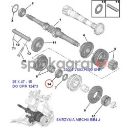 Łożysko skrzyni biegów NTN-SNR 32005.VS02H100 | PEUGEOT/CITROEN BE1,BE3,BE4 (237240)