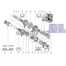 Łożysko skrzyni biegów NTN-SNR EC35116 | 25x54/59x18,75 skrzyni biegów PK5,PK6 wałka głównego i sprzęgłowego tył RENAULT Espace 