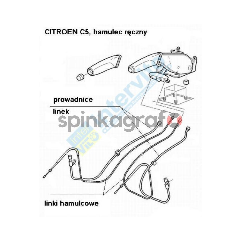Prowadnica linki hamulca ręcznego PSA 476921 | CITROEN C5