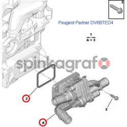 Termostat układu chłodzenia PSA 1336AF | CITROEN BERLINGO,C2, C3 I,C3 PICASSO, C4,C4 GRAND PICASSO I, C4 I, C4 PICASSO I, C5 II,