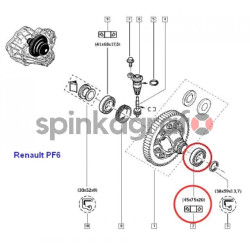 Łożysko skrzyni biegów NTN-SNR EC.41053.H106 | RENAULT SKRZ. PF6 (7701474806)