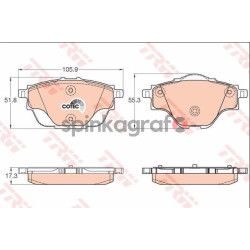 Klocki hamulcowe (przód) TRW GDB2034 | CITROEN C4,GRAND PICASSO II, C4 PICASSO II; PEUGEOT 3008 SUV, 308 II,SW II, 5008 II 1.2-2