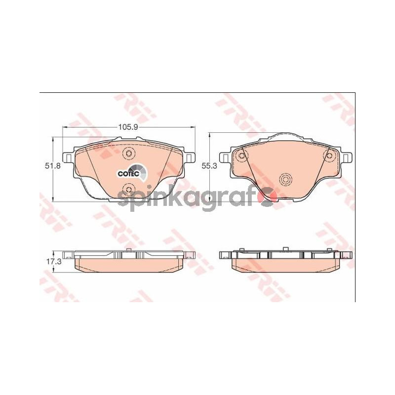 Klocki hamulcowe (przód) TRW GDB2034 | CITROEN C4,GRAND PICASSO II, C4 PICASSO II; PEUGEOT 3008 SUV, 308 II,SW II, 5008 II 1.2-2 Klocki hamulcowe (przód) TRW GDB2034 | CITROEN C4,GRAND PICASSO II, C4 PICASSO II; PEUGEOT 3008 SUV, 308 II,SW II, 5008 II 1.2-2