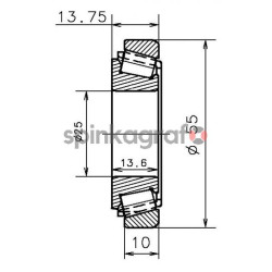 Łożysko skrzyni biegów NTN-SNR EC.42192.Y.S02.H206 | OPEL /skrzynia M32/ 25x55x13,7  (55188083)