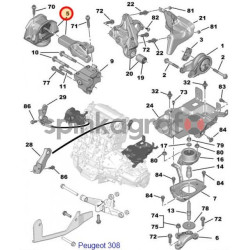 Poduszka silnika SASIC 2700041 | PEUGEOT 307,CITROEN C4 mot.DW10BTED4 (2.0HDi 16V)(1839H5)