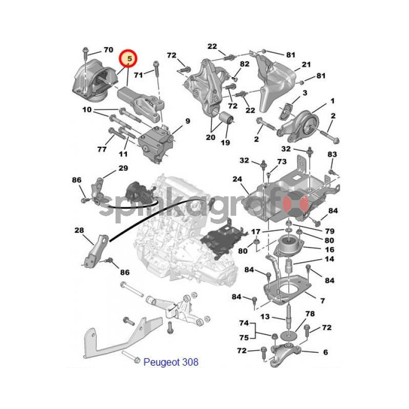 Poduszka silnika SASIC 2700041 | PEUGEOT 307,CITROEN C4 mot.DW10BTED4 (2.0HDi 16V)(1839H5) Poduszka silnika SASIC 2700041 | PEUGEOT 307,CITROEN C4 mot.DW10BTED4 (2.0HDi 16V)(1839H5)