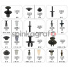 Zestaw spinek RESTAGRAF 70441 | Zestaw mocowań 26 ref. - 296 szt. do aut BMW-MINI