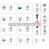 Zestaw spinek RESTAGRAF 70421 | Zestaw mocowań  15 ref. - 420 szt. do aut PEUGEOT-CITROEN 
