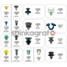 Zestaw spinek RESTAGRAF 70424 | Zestaw mocowań 17 ref. - 462 szt. do aut VW-AUDI-SEAT-SKODA