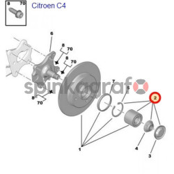 Łożysko koła NTN-SNR FC.41645 | Citroen C3 II / C4, Peugeot 207 / 307 II,207,208,(374890)