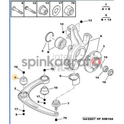 Tuleja wahacza HUTCHINSON 562022 | PEUGEOT 307, CITROEN C4 (352391)
