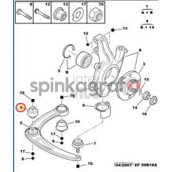 Tuleja wahacza HUTCHINSON 562022 | PEUGEOT 307, CITROEN C4 (352391)
