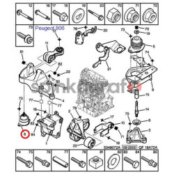 Poduszka silnika HUTCHINSON 594376 | PEUGEOT/CITROEN 407/607/EXPERT C5/C8 2.0 HDI (184493)
