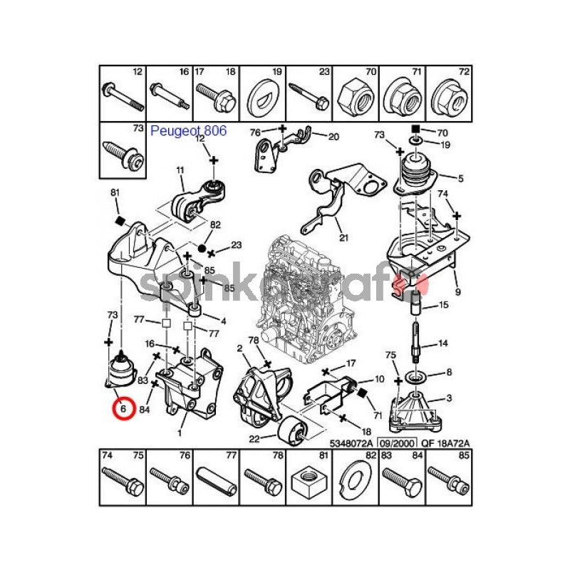 Poduszka silnika HUTCHINSON 594376 | PEUGEOT/CITROEN 407/607/EXPERT C5/C8 2.0 HDI (184493) Poduszka silnika HUTCHINSON 594376 | PEUGEOT/CITROEN 407/607/EXPERT C5/C8 2.0 HDI (184493)