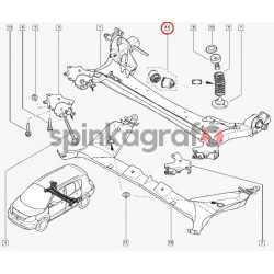 Poduszka tylnej belki HUTCHINSON 562804 | RENAULT MEGANE II, SCENIC II (7701479190)