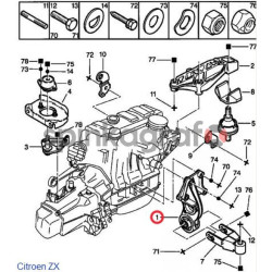 Poduszka silnika METALCAUCHO MC-5252 | CITROEN BERLINGO,C4 1.1-1.6  (1807P0)