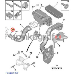 Uszczelka turbosprężarki METALCAUCHO MC-5134 | CITROEN/PEUGEOT 1.6HDi  (1434C8) (993563)