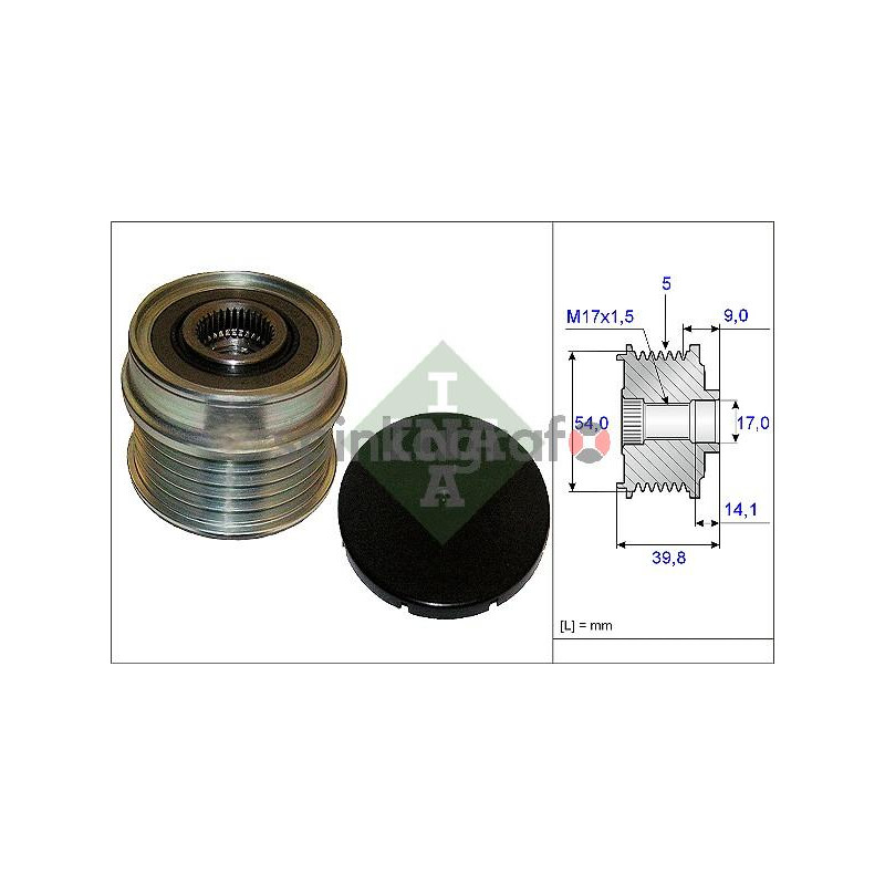 Koło pasowe alternatora INA 535 0171 10 Koło pasowe alternatora INA 535 0171 10