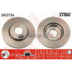 Tarcza hamulcowa ( przód ) TRW DF2734
