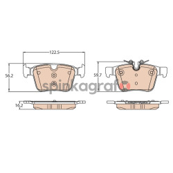 Klocki hamulcowe (przód) TRW GDB2110 | JAGUAR,LAND ROVER,VOLVO (31445621,31445622,31471265,31471266,LR061385)